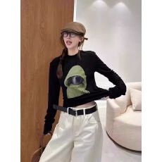 批发1*1纯棉包领】<b class='q'>长袖</b><b class='q'>t</b><b class='q'>恤</b>新款秋季修身打底衫设计感小众短款辣妹上衣