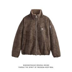 批发pu外套男美式复古皮衣夹克秋冬新款街头嘻哈高级感cleanfit机车服