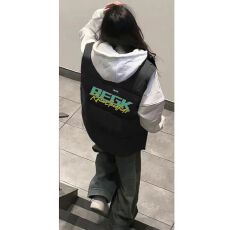 批发可退换高品质手塞棉加厚冬季马甲带门禁棉服印花棉衣面包服女