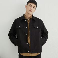 批发潮流男士小众翻领夹克衫2025秋季新款商务休闲上衣青年百搭外套