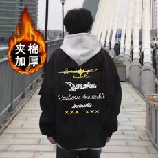 棒球服情侣外套秋冬港风星星美式印花飞行员男女宽松街头夹克棉服