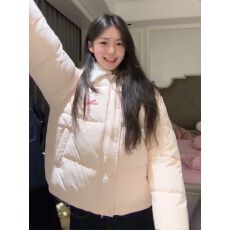 批发2025冬季新款温柔风粉色棉服羊羔毛翻领防寒加厚女学生面包服外套