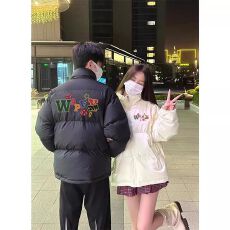 批发可退换高品质手塞棉不跑棉加厚冬季棉<b class='q'>服</b>宽松印花棉衣面包<b class='q'>服</b>女