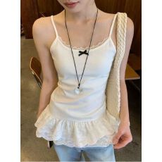 批发莫代尔面料  260克 背心吊带下摆花边