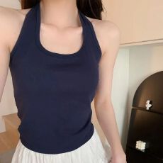 批发罗纹 夏季背心女纯欲风辣妹修身吊带上衣