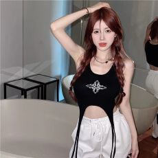 批发莫代尔面料 260克 纯欲风吊带背心女不规则