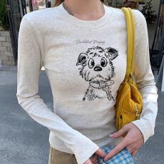 批发早春秋<b class='q'>白色</b>正肩内搭长袖t恤女小众修身显瘦软糯百搭上衣<b class='q'>打底衫</b>女