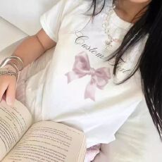 原版印花21支纯棉210克100%棉精梳紧密圆领印花短袖t恤女