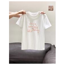 批发21支100棉  韩系刺绣正肩短袖t恤<b class='q'>女</b>早春<b class='q'>新款</b>宽松显瘦休闲风上衣