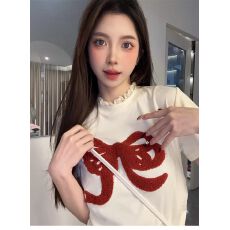 批发（<b class='q'>莫代尔</b>面料  260克  ）毛巾绣 花边圆领<b class='q'>T</b><b class='q'>恤</b>