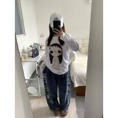 批发春秋新款 230克精梳紧密 100棉 后包领长袖圆领T恤】卡通印花<b class='q'>上衣</b>