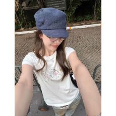 批发高品质220克40支奥代尔92%棉+8%氨纶修身显瘦短袖t恤<b class='q'>女</b>印花上衣