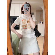 批发高品质【220克40支奥代尔92%棉+8%氨纶修身显瘦短袖t恤<b class='q'>女</b>印花上衣