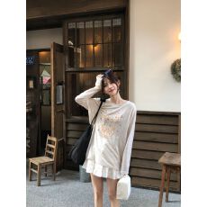 批发广州150克彩虹麻】薄款微透防晒罩衫女夏<b class='q'>宽松</b>圆领<b class='q'>长袖</b><b class='q'>T</b><b class='q'>恤</b>印花上衣