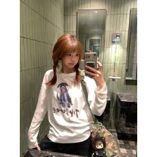 批发广州布料莱赛尔丝滑雪花棉】薄款微透防晒罩衫女<b class='q'>长袖</b><b class='q'>宽松</b>圆领上衣