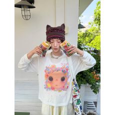 批发广州布料莱赛尔丝滑雪花棉】薄款微透防晒罩衫女<b class='q'>长袖</b><b class='q'>宽松</b>圆领上衣