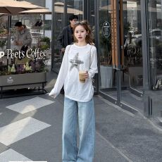 批发广州布料莱赛尔丝滑雪花棉薄款微透防晒罩衫女<b class='q'>长袖</b><b class='q'>宽松</b>圆领上衣