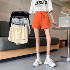 批发米妮棉 抽绳<b class='q'>高腰</b>阔腿短裤女