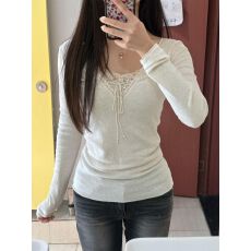 批发官图<b class='q'>莫代尔</b>1*1螺纹】春季新款辣妹风长袖<b class='q'>T</b><b class='q'>恤</b>女设计感修身显瘦上衣