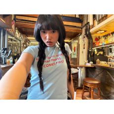 批发源头直播质量40支230克95%棉+5%氨纶后包领 高弹力修身】字母印花