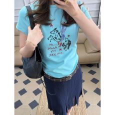 批发源头直播质量40支230克95%棉+5%氨纶后包领 高弹力修身】涂鸦小马