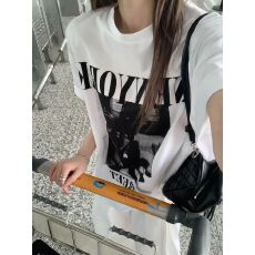 批发源头直播质量 21支220克精梳紧密100棉 后包领t恤】欧美人像印花