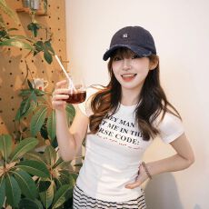 批发原版做法纯棉220克40支食毛+手感有弹力印花修身收腰短袖t恤女