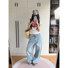 批发原版做法纯棉220克40支奥代尔食毛+手感圆领正肩短袖T恤女