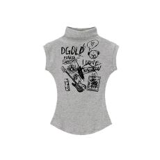 批发罗纹 辣妹<b class='q'>显瘦</b>短款无袖上衣女夏新款T恤