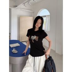 纯棉2026夏季白色印花新宽松t恤大码设计感短袖女