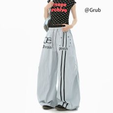 批发户外字母印花<b class='q'>休闲裤</b>男女夏复古轻薄透气<b class='q'>运动</b>长裤潮牌宽松阔腿裤子