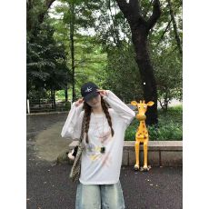 批发源头直播质量【冰爽65棉140克雪花棉<b class='q'>长袖</b>防晒衫打底衫】飞鸟花卉
