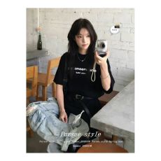 批发纯棉短袖<b class='q'>T</b><b class='q'>恤</b>女夏季宽松大码印花上衣