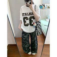 批发夏季宽松大码纯棉短袖<b class='q'>T</b><b class='q'>恤</b>女设计印花上衣