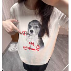 批发休闲宽松纯棉短袖<b class='q'>T</b><b class='q'>恤</b>女夏季圆领印花上衣