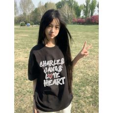 批发纯棉短袖T恤女夏季宽松大码印花上衣