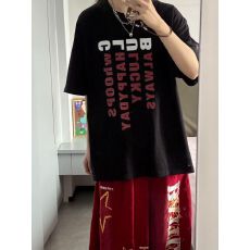 批发纯棉短袖T恤女夏季甜酷风宽松设计感百搭休闲上衣