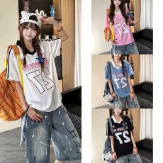 批发POLO领+印花【广州原版面料】短袖<b class='q'>T</b><b class='q'>恤</b><b class='q'>男</b>女球衣