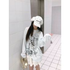高品质180克亚麻雪花斜肩T恤防晒打底衫罩衫透气宽松