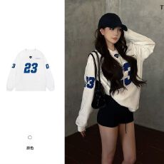 批发【螺纹袖口纯棉220g】<b class='q'>春</b>夏设计感小众复古休闲慵懒风上衣服
