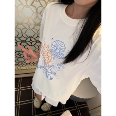 批发天猫/抖音推荐】重磅纯棉 精梳紧密 海星贝壳印花<b class='q'>宽松</b>短袖<b class='q'>T</b><b class='q'>恤</b>