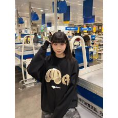 批发纯棉华棉复合薄款320克/加绒420克布面+手感印花宽松圆领<b class='q'>卫衣</b>女