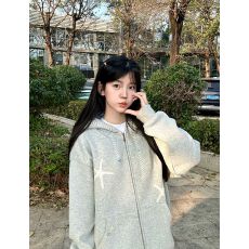 批发#薄款 后包领（纯棉华棉复合）卫衣女
