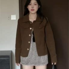 批发好质量 原版质量 定染无色差 斜纹外套女春秋新款宽松短款夹克
