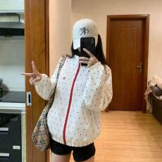 批发原版质量 满印星星印花撞色拉链短外套女秋季宽松<b class='q'>薄</b>款<b class='q'>夹克</b>上衣