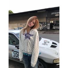薄款/加绒 白金拉链+后包领 纯棉华棉复合卫衣女