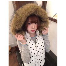 批发美式波点棉服<b class='q'>马甲</b>女2026新款秋冬季小个子叠穿短款毛领棉衣<b class='q'>马夹</b>