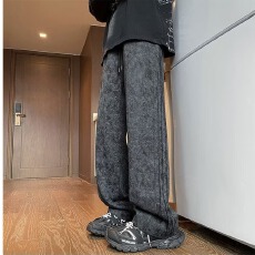批发扎染工装直筒<b class='q'>休闲</b><b class='q'>长裤</b><b class='q'>男士</b>阔腿宽松秋冬季男裤