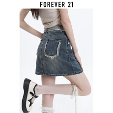 批发复古蓝毛边<b class='q'>牛仔</b>短裙女2025潮流百搭新款高腰显瘦A字包臀裙子