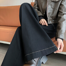 批发黑色大喇叭牛仔裤<b class='q'>女</b>冬装2025年新款宽松百搭潮流时尚显瘦阔腿<b class='q'>长裤</b>